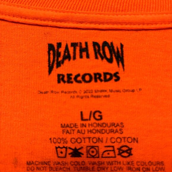 Death Row Records LA Skull Hands 1991 Neon Rap Tee Large - Picture 4 of 4